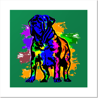 Mastiff Colorful Stencil Painting Artwork Posters and Art